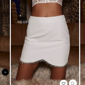 12th Tribe Melania white crystal mini skirt BRAND NEW WITH TAGS